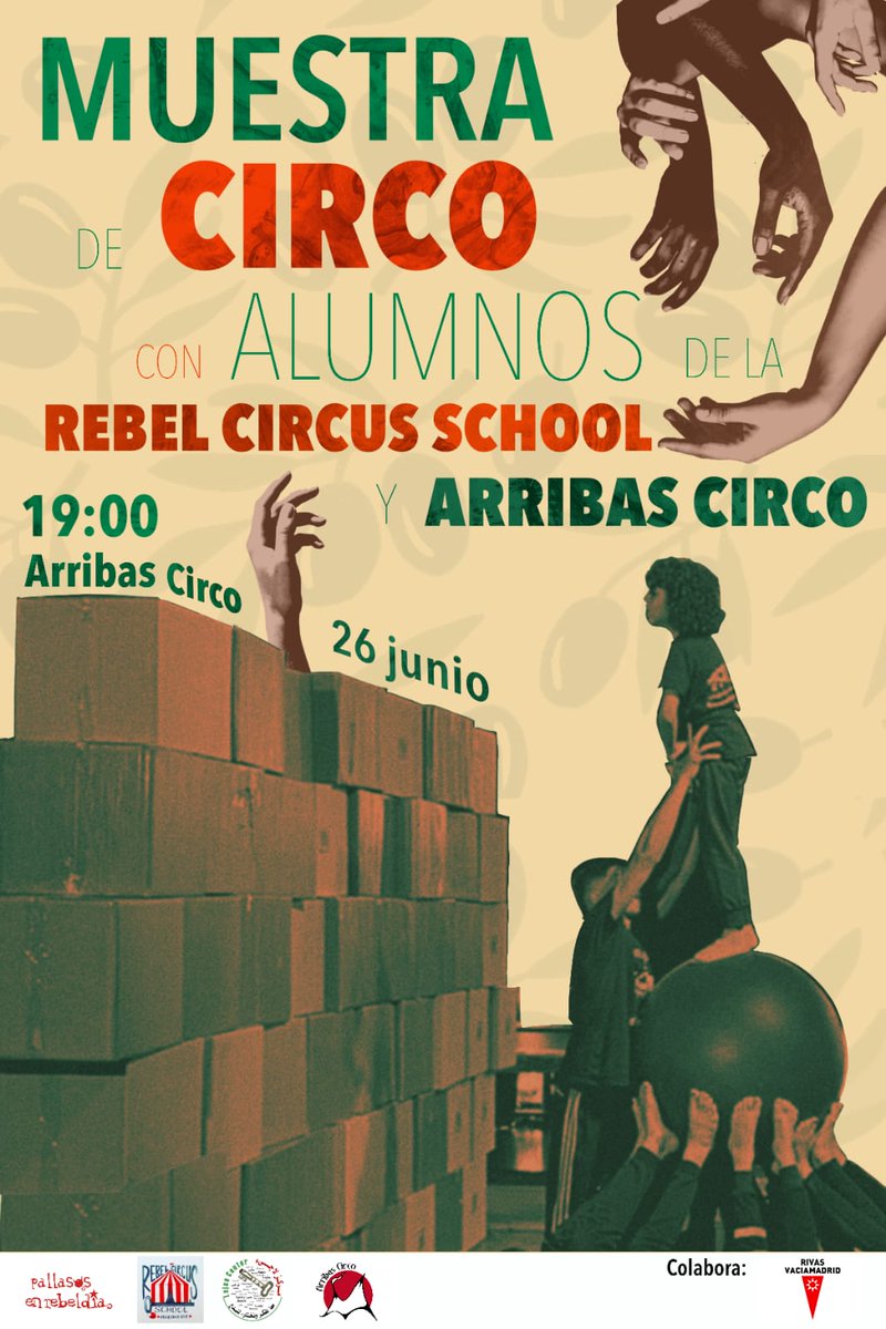 en_rebeldia's tweet photo. 🎪 ¡Broche de oro al campamento de la Rebel Circus School!
Este jueves 26 de junio a las 19h en Rivas Vaciamadrid, lxs alumnxs actuarán junto a la escuela local para mostrar todo lo aprendido.
¡Una tarde de circo, cultura y alegría compartida! 🤹‍♀️✨
#CircoRebelde https://t.co/3rBQ4iHU2C