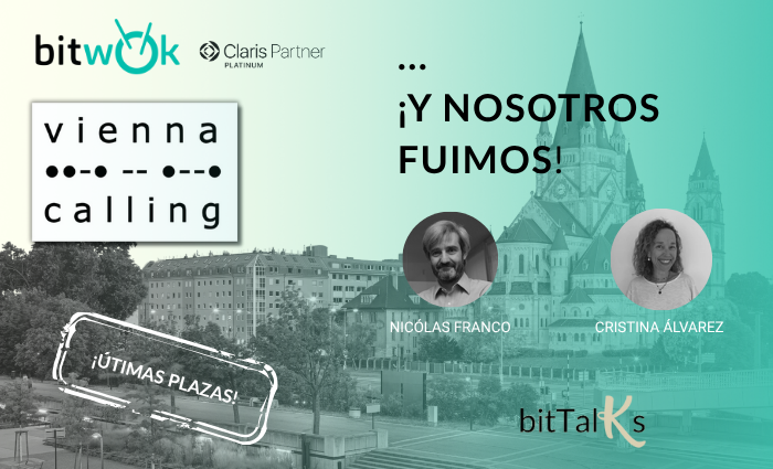 Bitwokers's tweet photo. 🚨 ¡Mañana es el día!
La #BitTalk más fresca del verano 🍉 llega el jueves 26 a las 15:00h (CET)
🎙️@nicolasio y Cristina traen lo mejor (y lo más inesperado) de #ViennaCalling
👀 Anécdotas, fails, ideas 🔥
📩 charlas@bitwok.es
🎁 Sí, hay sorpresas…

 #eventos #FileMaker https://t.co/5LMwszLeX5