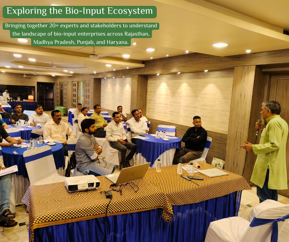 BhoomiKaEco's tweet image. Policy meets the soil!
On 17 June in Jabalpur, @BhoomiKa &amp;amp; Vaagdhara held a workshop on strengthening #Agroecology through bio-input enterprises

With experts from MP, RJ, PB &amp;amp; HR—driving dialogue on access, policy &amp;amp; innovation.
#BioInputs #SustainableFarming #SmallholderFarmer