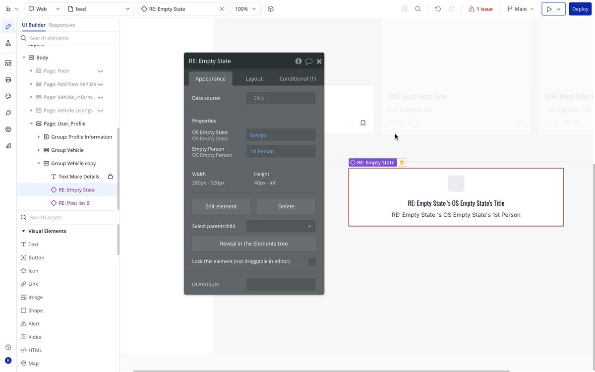 Tife Olayinka | Design + Nocode Expert (@tife_olayinka) on Twitter photo Used to build 5+ empty state reusables for different users and views.
Yesterday I built ONE.
But made it smart:
✅ type → controls the message
✅ personView → shows 1st or 2nd person
Now I just drop it in and tweak the props.
Modular builds = future-proof builds.
#nocode Used to build 5+ empty state reusables for different users and views.
Yesterday I built ONE.
But made it smart:
✅ type → controls the message
✅ personView → shows 1st or 2nd person
Now I just drop it in and tweak the props.
Modular builds = future-proof builds.
#nocode