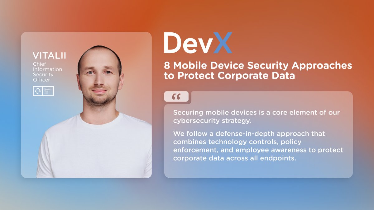 SupportYourApp's tweet image. Our Chief Information Security Officer, Vitalii, joined other industry experts in an article for @DevX_Com and shared #SupportYourApp's approaches that allow us to maintain high standards of #security while enabling mobility and flexibility!
🔗 hubs.la/Q03twcwc0
