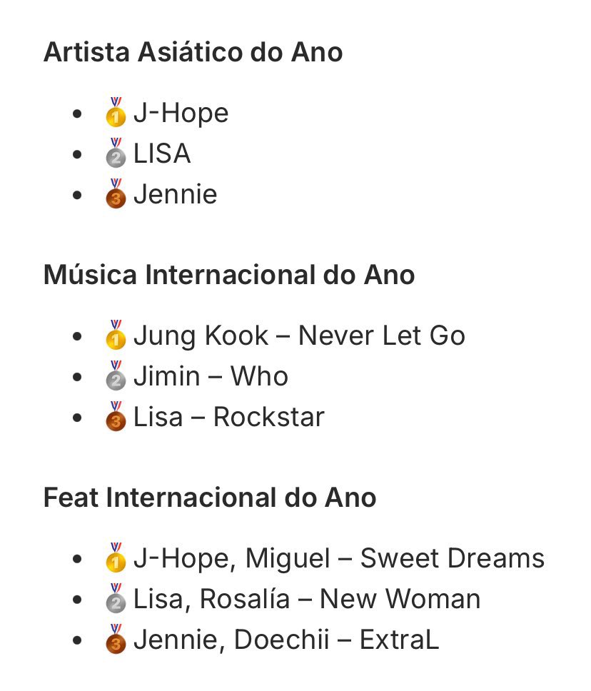 Did you vote #LISA yet today?  

Let’s go to voting those of 4 types:  

- 💥 International music of the year  
- 💥 International feat of the year  
- 💥 Asian musical artist of the year  
- 💥 International series 

📌 Follow this link : secawards.seriesemcena.com.br