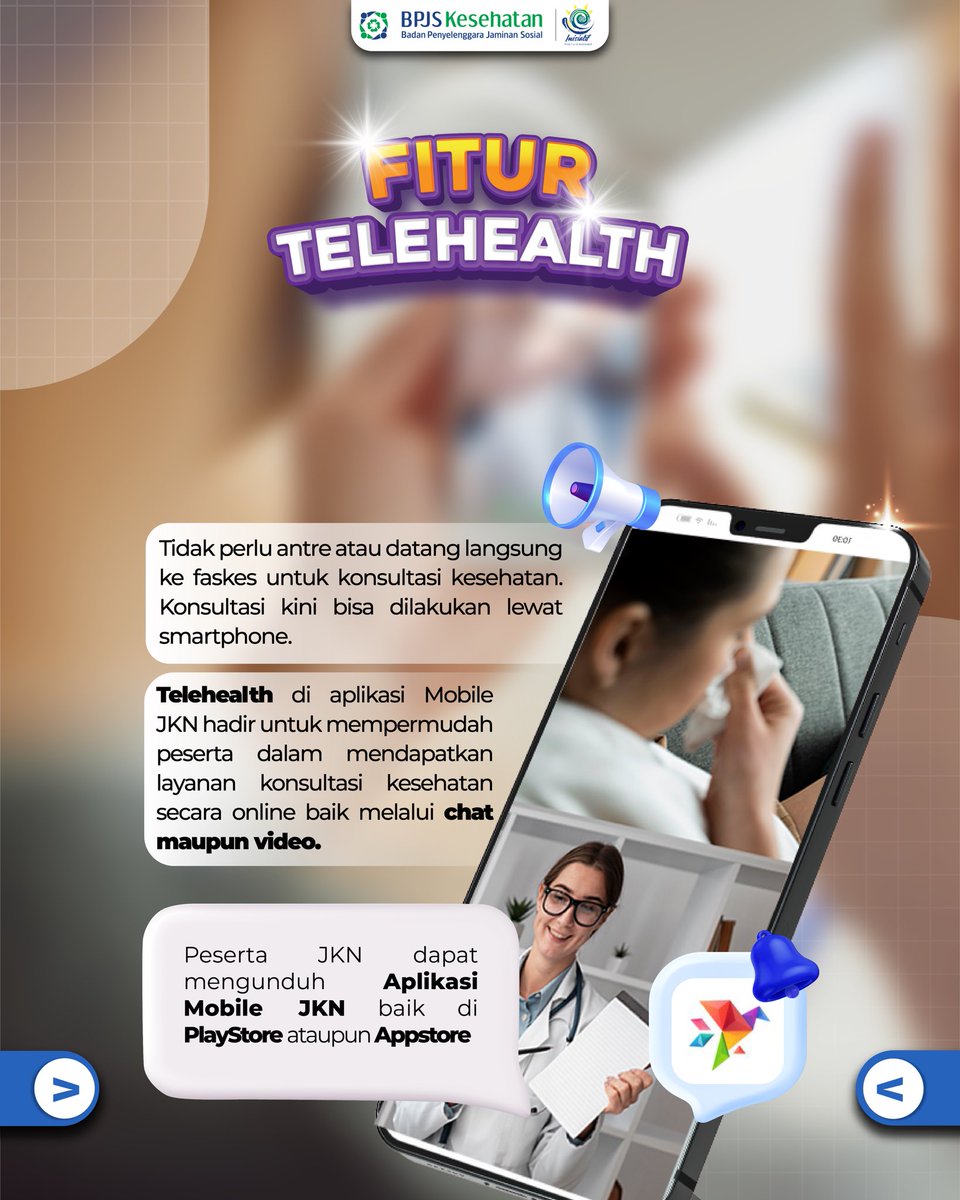 WargaJKN's tweet photo. Aplikasi Mobile JKN tuh andalan banget!
Mau cek status aktif? Bisa.
Mau antre online? Tinggal klik.
Mau ubah faskes? Gak perlu datang langsung!

Yuk manfaatkan semua fiturnya biar urusan kesehatan makin simpel!
Kalau belum punya aplikasinya, buruan download ya~
#MobileJKN https://t.co/NRu5BW5d6x