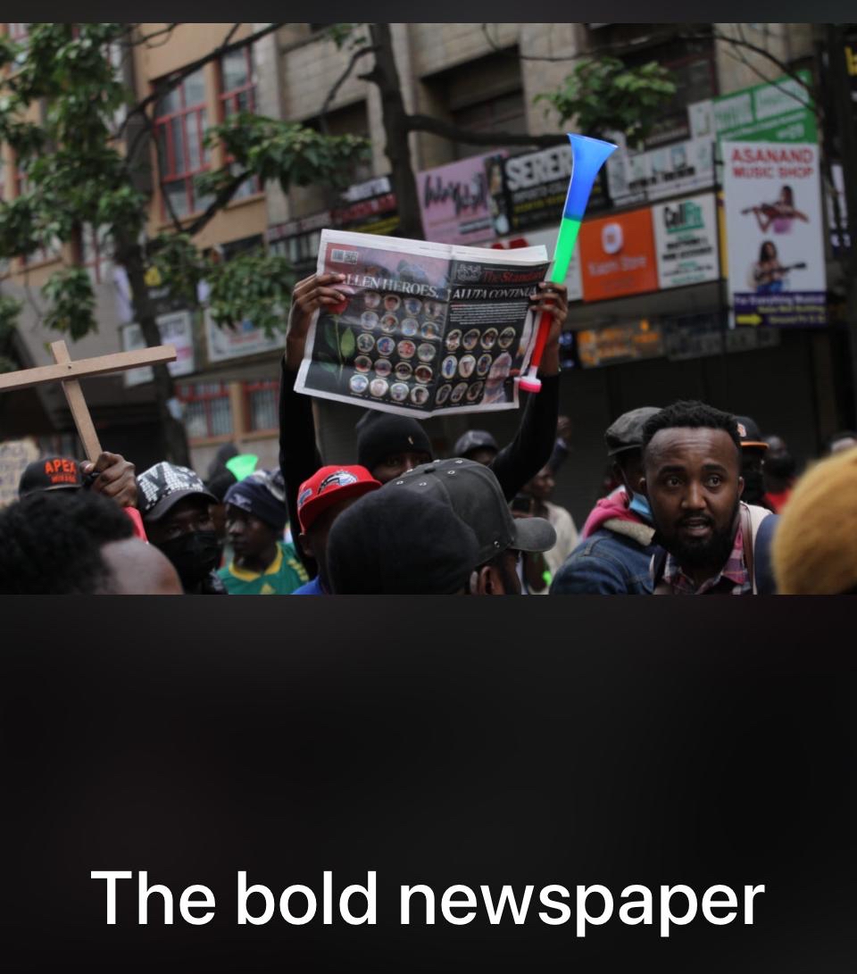 In the heart of the revolution, truth is lifted high. The Standard; The Bold Newspaper, where courage meets the front page.

Grab your copy of The Standard at your nearest vendor today, or subscribe to the ePaper at epaper.standardmedia.co.ke

#FactsFirst
