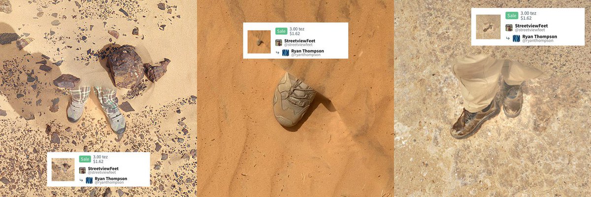 StreetviewFeet ๐ฅพ (@streetviewfeet) on Twitter photo GM๐ฅพ What a beautiful start to the day โ SOLD!
Huge thanks to <a href="/RT_Artwork/">RyanThompson</a> for the generous collection of several StreetViewFeet ๐๏ธ
I deeply appreciate your support ๐ค๐ฃ
Digital Traces collection:
objkt.com/collections/KTโฆ GM๐ฅพ What a beautiful start to the day โ SOLD!
Huge thanks to <a href="/RT_Artwork/">RyanThompson</a> for the generous collection of several StreetViewFeet ๐๏ธ
I deeply appreciate your support ๐ค๐ฃ
Digital Traces collection:
objkt.com/collections/KTโฆ