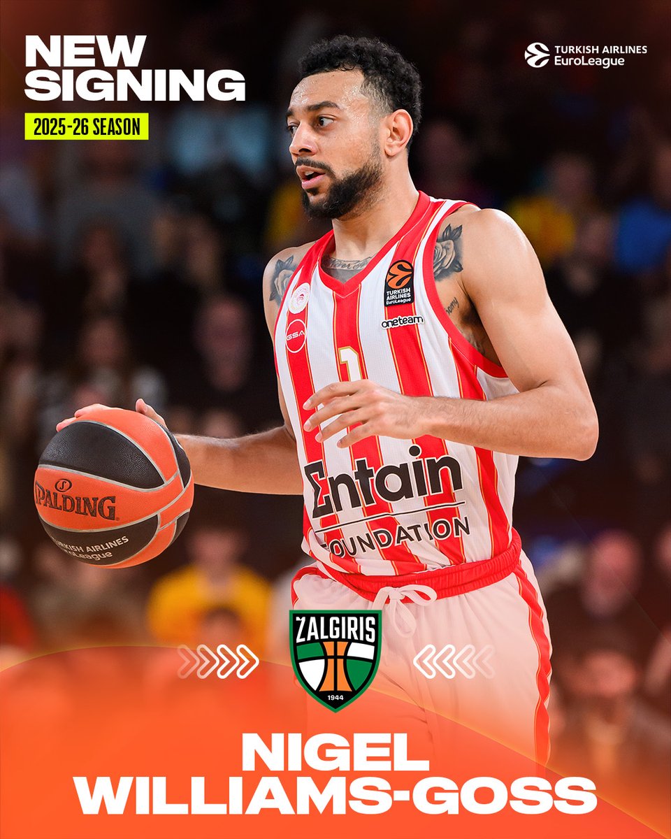 New <a href="/bczalgiris/">BC Zalgiris Kaunas</a> signing!

<a href="/NigelWG5/">Nigel Williams-Goss</a> is heading to Lithuania 🇱🇹