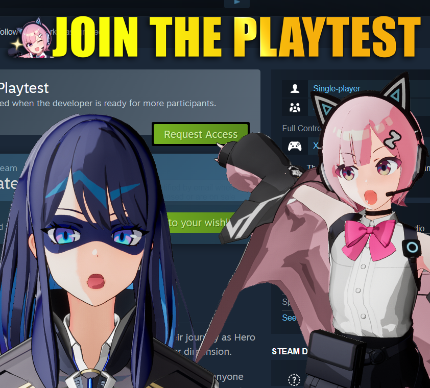 Playtest sign-ups on Steam are now open. Anyone can easily sign up by clicking the “Request Access” button on the store page. 
Discord:discord.com/invite/qQ9cYQv……
 #MIGHTREYA
