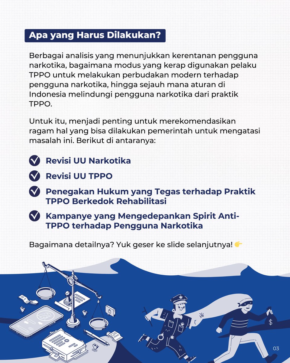 Di tengah semangat reformasi hukum dan penanggulangan masalah narkotika berbasis hak asasi manusia, sayangnya berbagai regulasi di Indonesia masih menyisakan “celah besar” yang membiarkan ribuan pengguna narkotika terjebak dalam lingkaran eksploitatif yang menyamar dalam bentuk