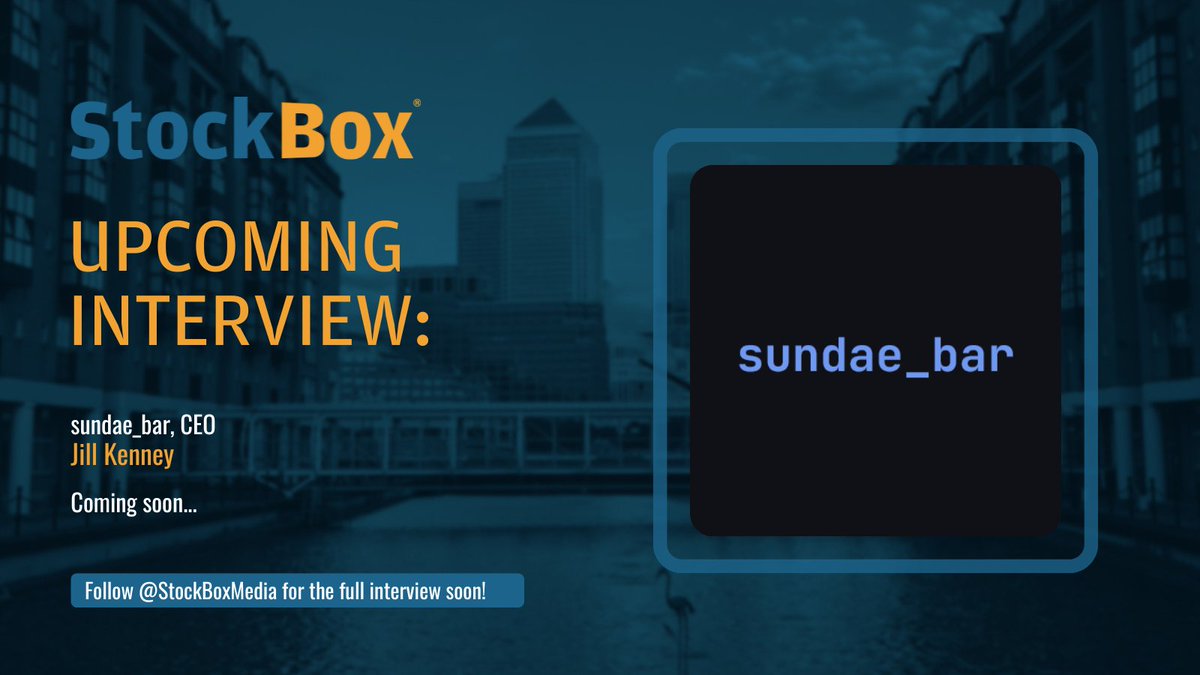 StockBox🎙️📈📽️ (@stockboxmedia) on Twitter photo 🔔Upcoming Interview🔔
<a href="/StockBoxMedia/">StockBox🎙️📈📽️</a> is speaking to Jill Kenney, CEO <a href="/SundaeBarIR/">Sundae Bar Plc</a> about the company's adoption of a #Bitcoin treasury strategy and its accelerating AI marketplace.
Stay tuned - full interview coming soon!
#SBAR #AIAgents #Bitcoin 🔔Upcoming Interview🔔
<a href="/StockBoxMedia/">StockBox🎙️📈📽️</a> is speaking to Jill Kenney, CEO <a href="/SundaeBarIR/">Sundae Bar Plc</a> about the company's adoption of a #Bitcoin treasury strategy and its accelerating AI marketplace.
Stay tuned - full interview coming soon!
#SBAR #AIAgents #Bitcoin