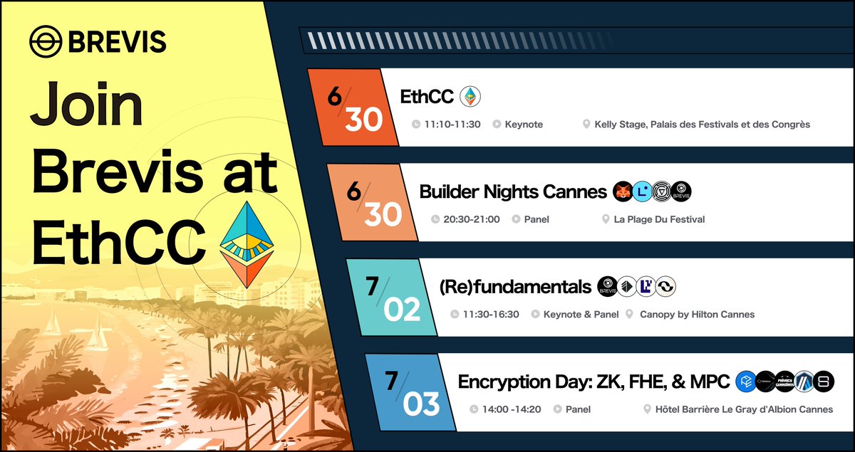 Brevis (@brevis_zk) on Twitter photo 🗺️ Your road-trip map to all things Brevis at <a href="/EthCC/">EthCC - Ethereum Community Conference</a> is ready!
💥We’ve got an action-packed agenda and are extremely excited to see you all there!
😎Are you ready for all the fun? 🗺️ Your road-trip map to all things Brevis at <a href="/EthCC/">EthCC - Ethereum Community Conference</a> is ready!
💥We’ve got an action-packed agenda and are extremely excited to see you all there!
😎Are you ready for all the fun?