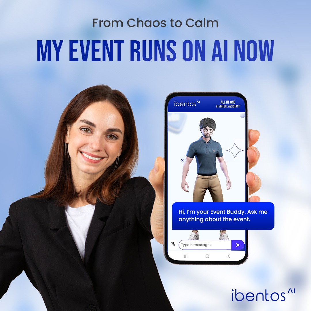 ibentosglobal's tweet image. From Chaos to Control — with ibentos AI!
Your smart event assistant is here to handle it all, 24/7.

Experience it now: ibentos.ai
.
#ibentosAI #EventAutomation #AIEventAssistant #SmartEvents #EventTech