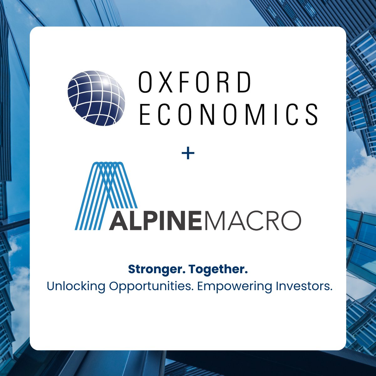 OxfordEconomics's tweet image. We are thrilled to announce that Oxford Economics has acquired a majority stake in @RealAlpineMacro, a prominent global investment research firm based in Montreal, Quebec, Canada. Learn more: okt.to/8S7fih