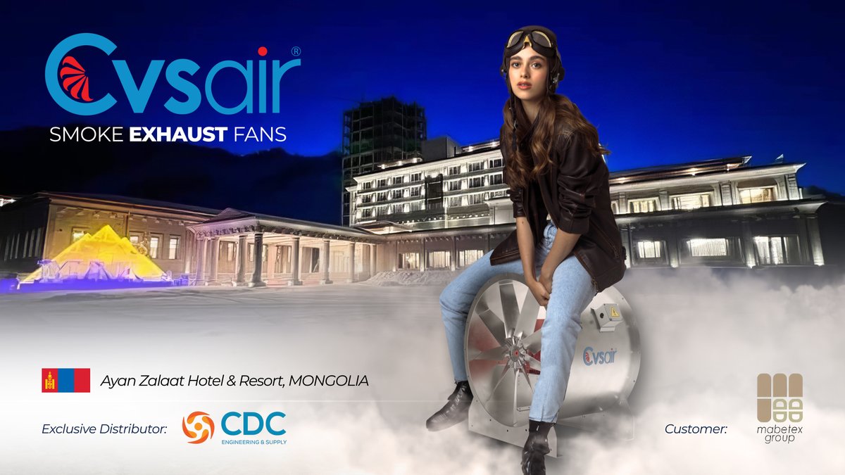 cvsair's tweet image. Cvsair Project Spotlight #Mongolia  🇲🇳
We are thrilled to showcase our latest projects!
🏢 Ayan Zalaat Hotel&amp;amp;Resort

Web: cvsair.com.tr

#Cvsair #HVAC #hvacr #VentilationInnovation #SmokeExhaustFan #AirQuality #BuildingSafety #Sustainability #hvac #hvacr #FireSafety
