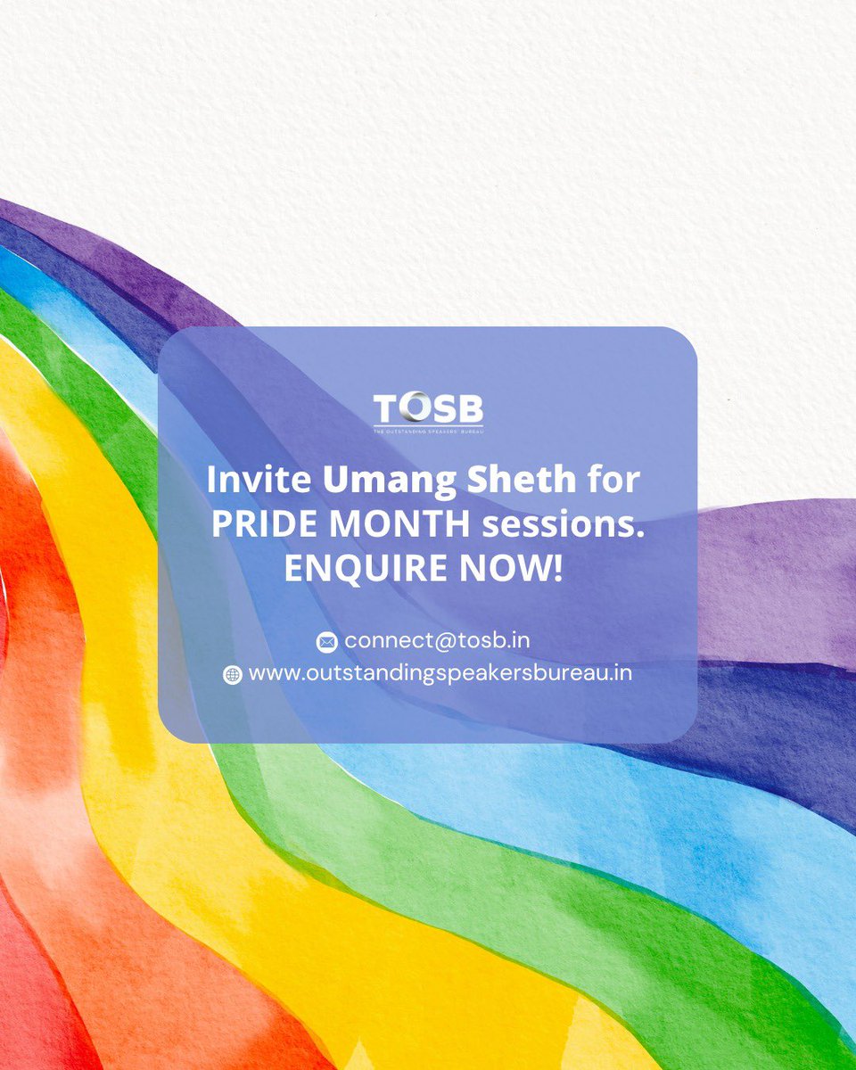 The Outstanding Speakers' Bureau (@the_osb) on Twitter photo A #queer changemaker, mental health advocate, and speaker who has spent years at the intersection of identity and impact, Umang brings stories that are raw, nuanced, and deeply human.
Book a speaking session, workshop or more for #PrideMonth.
Talk to our team at connect@tosb.in. A #queer changemaker, mental health advocate, and speaker who has spent years at the intersection of identity and impact, Umang brings stories that are raw, nuanced, and deeply human.
Book a speaking session, workshop or more for #PrideMonth.
Talk to our team at connect@tosb.in.