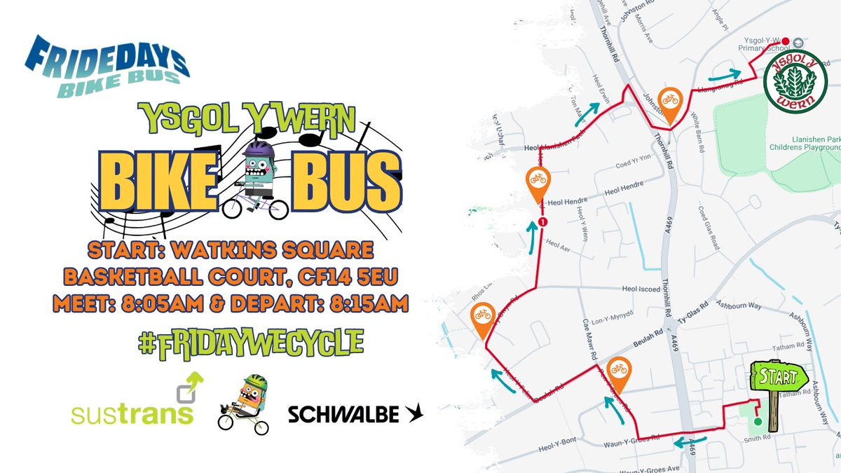 Hamish Belding (@bikewalkscoot) on Twitter photo BIKE BUS: Excited to be supporting the launch of 9th <a href="/fridedaysbb/">FRideDays Bike Bus</a> #BikeBus in Cardiff on Friday! Great to see <a href="/trydarywern/">Ysgol Y Wern</a> joining the #BikeBus movement! π²πΆπ΄σ §σ ’σ ·σ ¬σ ³σ Ώπ€©π #FridayWeCycle
π
FRIDAY 27TH JUNE
π Watkins Square B'ball Court, CF14 5EU
β° Meet: 8:05 - Depart: 8:15 BIKE BUS: Excited to be supporting the launch of 9th <a href="/fridedaysbb/">FRideDays Bike Bus</a> #BikeBus in Cardiff on Friday! Great to see <a href="/trydarywern/">Ysgol Y Wern</a> joining the #BikeBus movement! π²πΆπ΄σ §σ ’σ ·σ ¬σ ³σ Ώπ€©π #FridayWeCycle
π
FRIDAY 27TH JUNE
π Watkins Square B'ball Court, CF14 5EU
β° Meet: 8:05 - Depart: 8:15