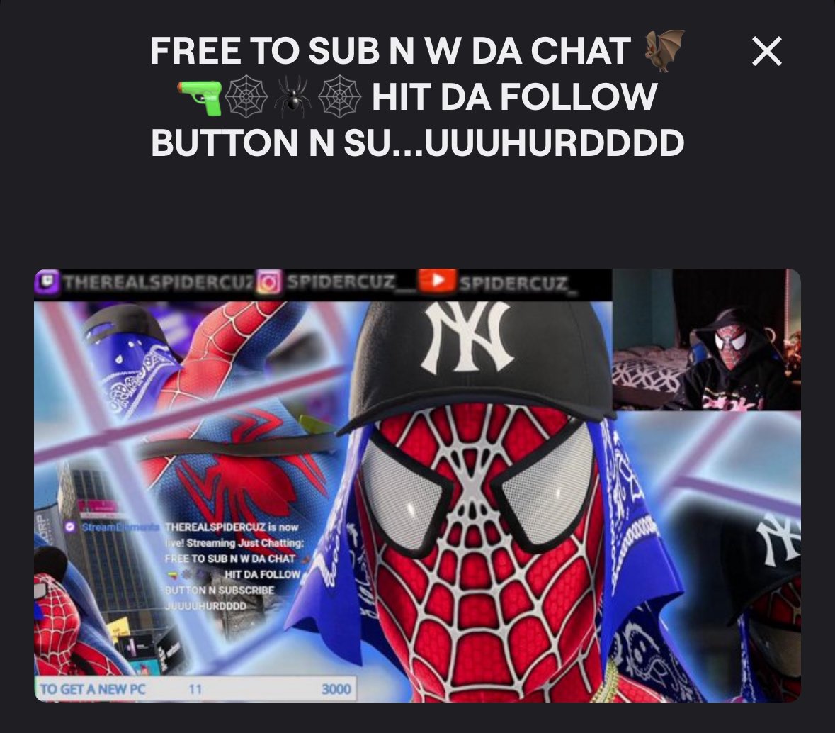 SPIDER CUZ tweet media