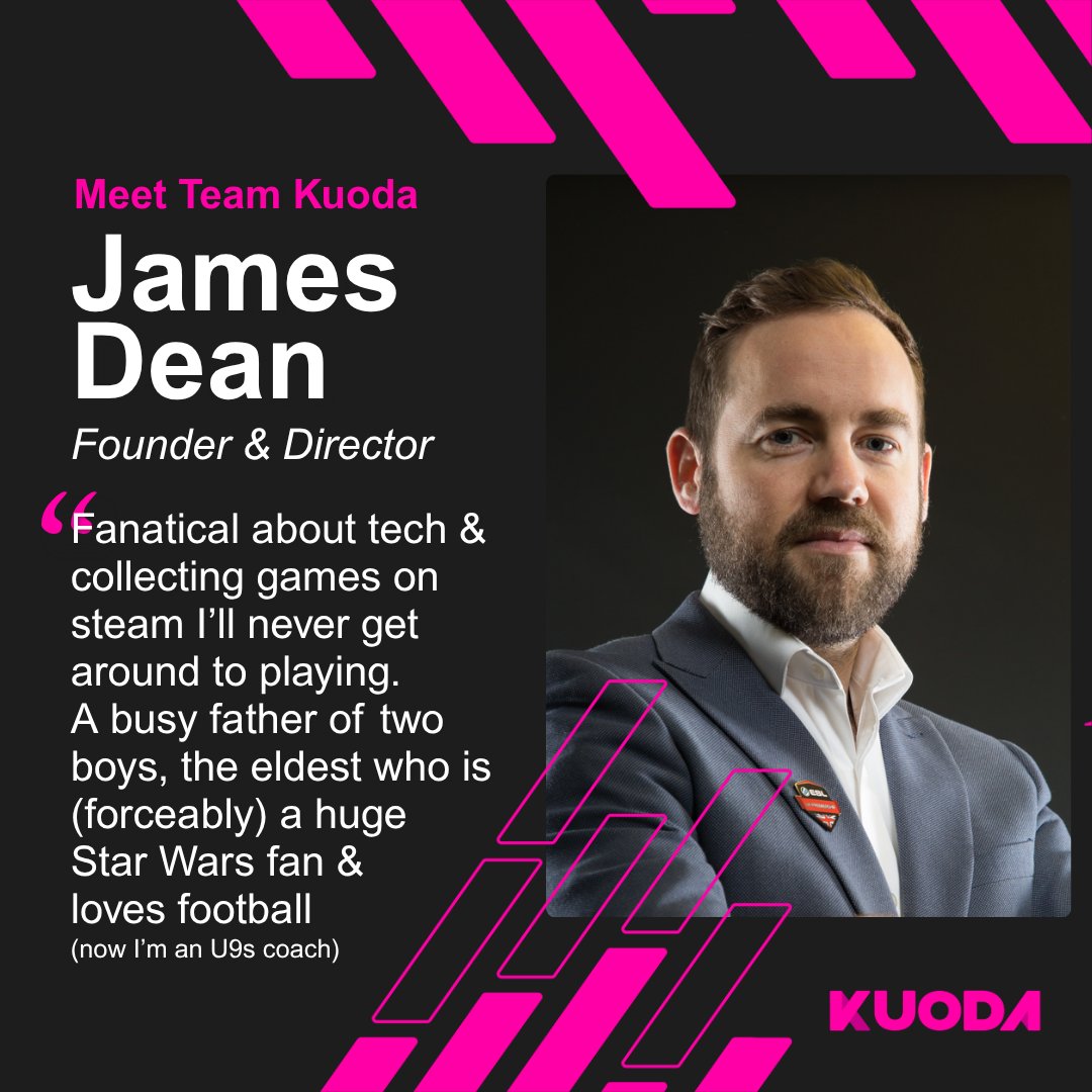 Kuoda's tweet image. And finally, concluding our many weeks of introductions...
Everyone say hi to (if you haven't already) Kuoda's Founder and Director, James 👋