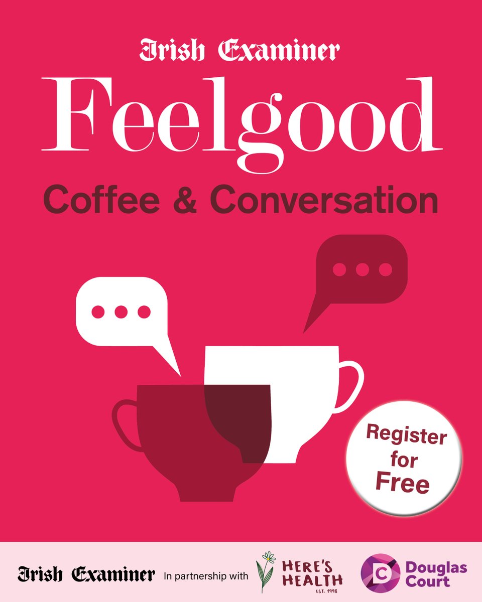 Join us for Coffee &amp; Conversation – a relaxed morning of chats, tips, and expert advice on how to make your health and wellbeing a daily priority.

Thursday, July 3
9 am - 10.30 am
Here’s Health Café, Douglas Court Shopping Centre.

Register for free - irishexaminer.com/feelgoodcoffee…