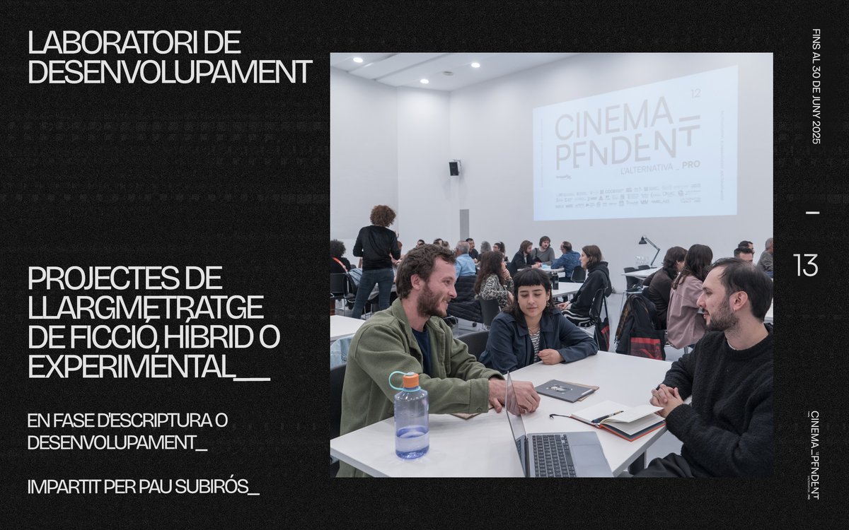 📢 CONVOCATÒRIA LABORATORI DE DESENVOLUPAMENT | CINEMA PENDENT 13
Projectes de llargmetratges de ficció o híbrids en desenvolupament

🗓️ Convocatòria oberta fins al 30 de juny
✍️ Més informació alternativa.cccb.org/2025/ca/convoc…