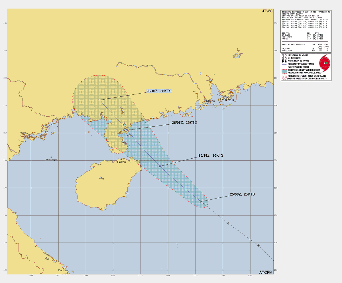 HurricaneWatch8's tweet photo. Tropical Depression 03W has formed in the Western Pacific. While the system is expected to stay weak, it could bring some rain to parts of China. #TropicalDepression03W #TropicalDepression #03W #China #Typhoon https://t.co/zbfAGQcBNo