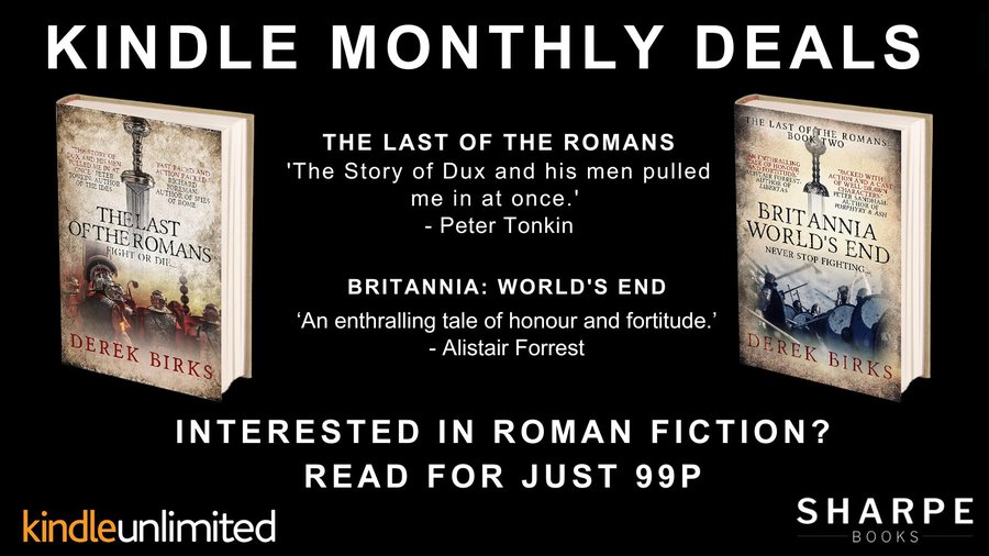 The Last of the Romans, Books 1 &amp; 2 are #kindledeals in June. So, there's still time to snap them up for 99p.
The Last of the Romans amazon.co.uk/dp/B07WZPF48G 
Britannia: World's End amazon.co.uk/dp/B08CNFVM6Q