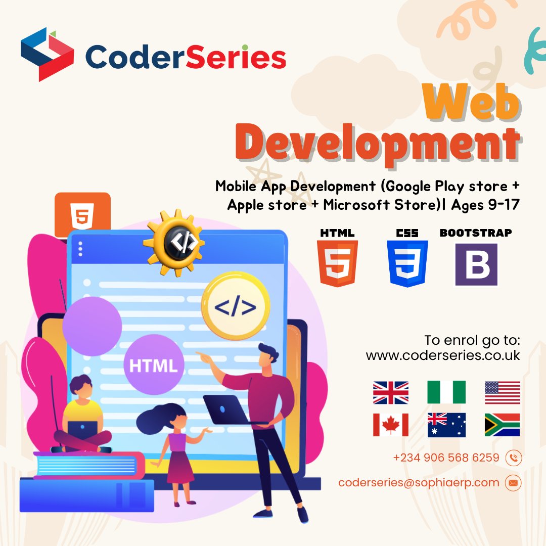 🚀 Unlock Your Child’s Creativity – Web Design for Kids &amp; Teens!

Give them the tools to build real websites from scratch with hands-on, beginner-friendly lessons. 🎨👩‍💻

Ages 7–17 | No experience needed
🎯 Design. Code. Create.
🌐 Enroll now &amp; watch them build the future!