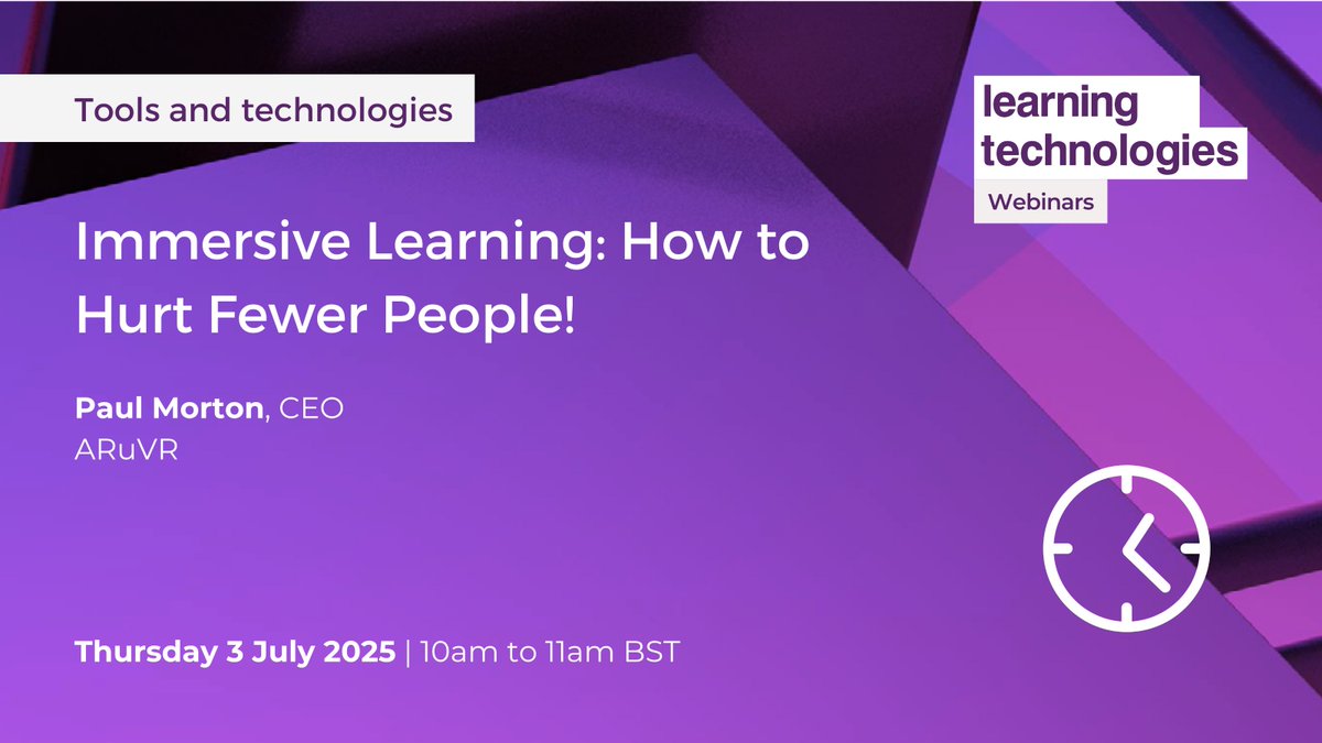 🚀How can VR transform safety-critical training into practice that saves lives? Find out next week! #LTWebinars

<a href="/ARuVRGlobal/">ARuVR®</a> will explore how VR and AR build memory, real examples of organisations reducing incidents and a 5-step plan.

Register for free👉 eu1.hubs.ly/H0lfVx10