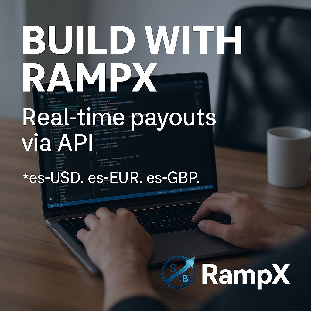 rampx_finance's tweet photo. 💡 Want to build stablecoin payments into your product?
RampX APIs make it simple.
📡 Real-time
🧾 Auditable
🌐 Global
https://t.co/2OzcMHLk4O
@RampX_Finance

#RampX #PaymentsAPI #Stablecoins #Web3Dev #EmbeddedPayments #esCurrencies https://t.co/F1ZrHsPyqV