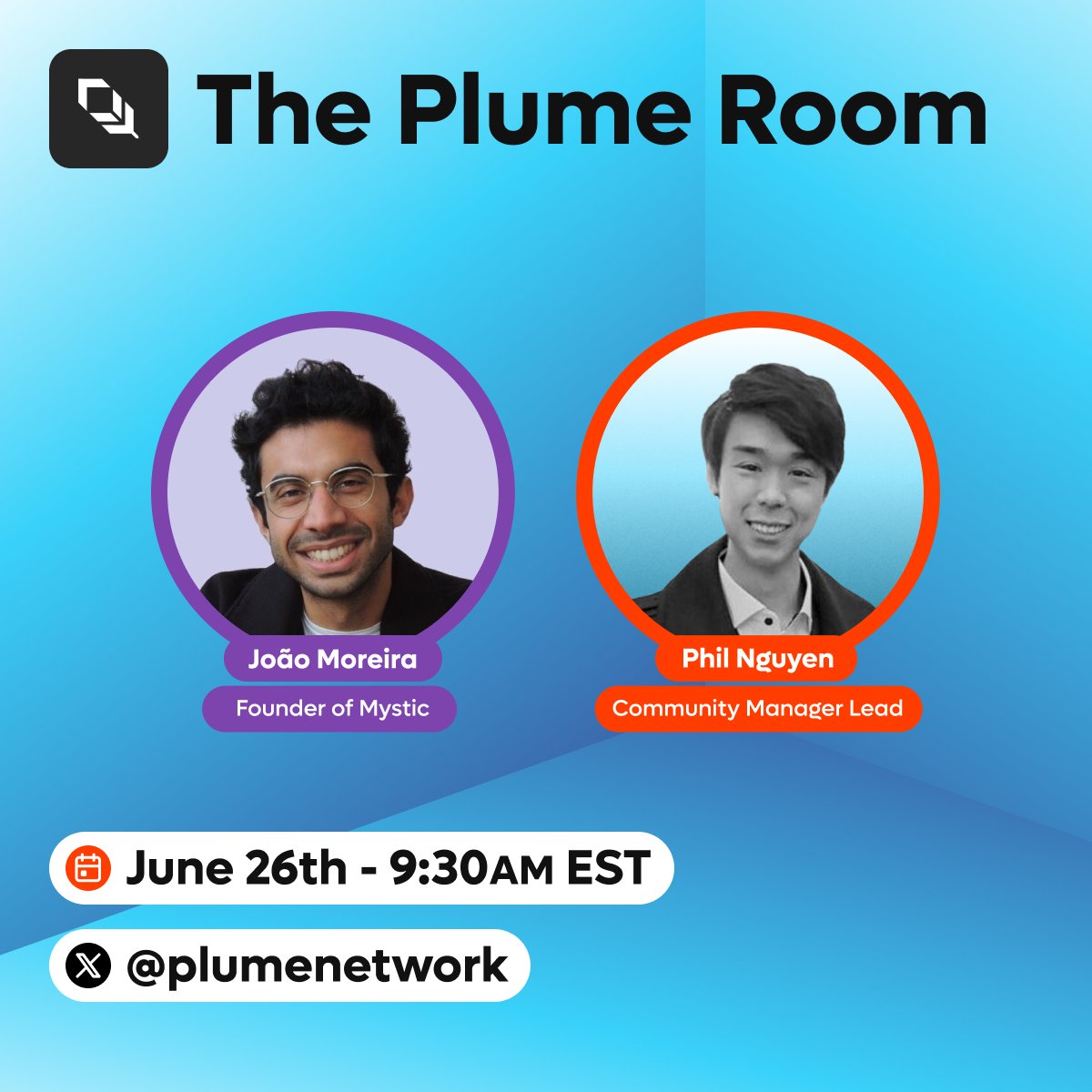 plumenetwork's tweet photo. RWAs are unlocking new capital flows in DeFi.

This Thursday, we’re joined by João Moreira @itskelmat, Founder of @mystic_finance, to explore:
→ Lending and borrowing with real world assets
→ What it takes to build in RWAfi today

🪶 Hosted by @blockchainphyn

Set your reminder ⬇️