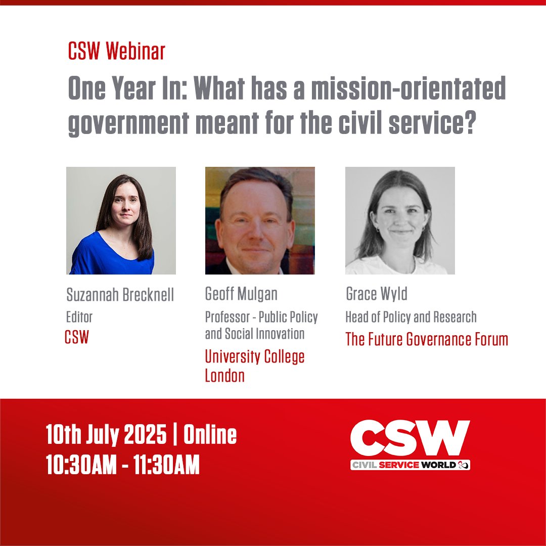 CSWnews's tweet image. 🔍 What has Labour’s first year meant for the civil service?

Join us on 10 July for a pivotal CSW webinar exploring mission-led government, departmental change and what’s next for public service delivery.

🗓️ Register now: bit.ly/3GdIDtC

#civilservice #publicsector
