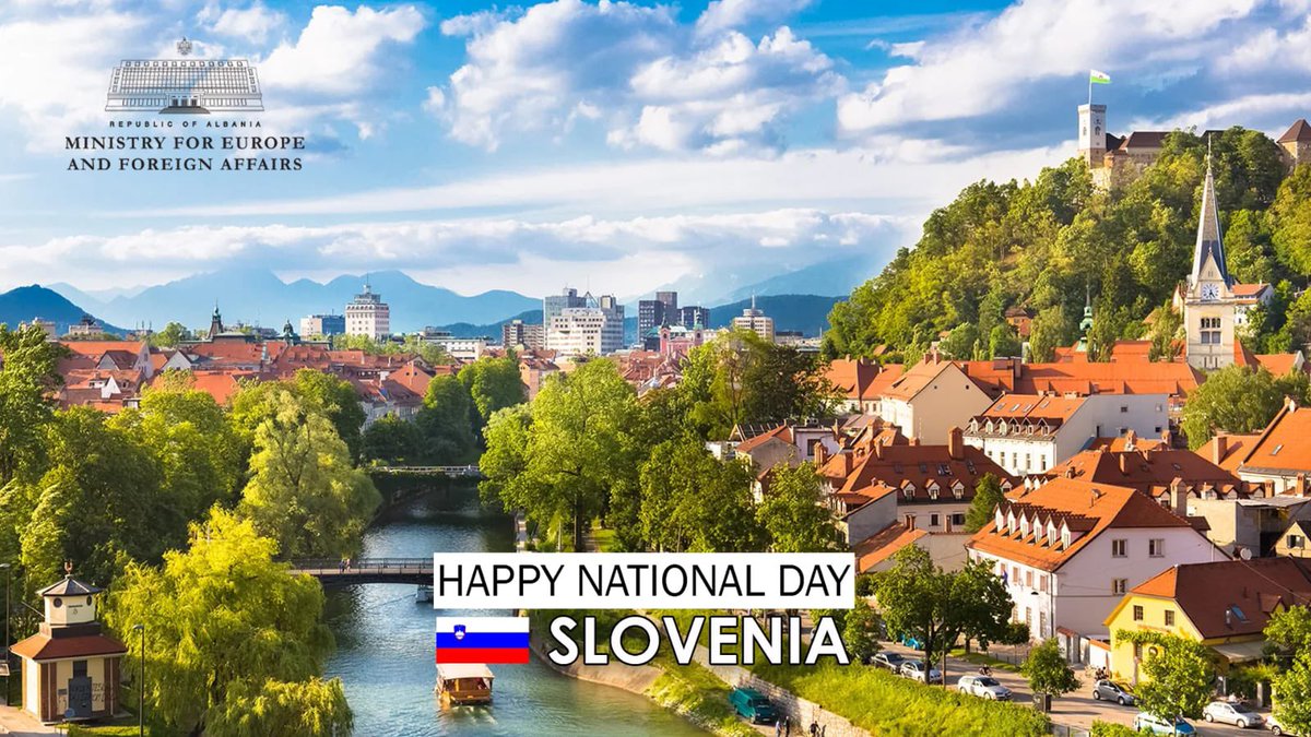 Wishing a happy National Day to the people of Slovenia.  
 
We express our warmest gratitude to Slovenia for the continuous support in Albania’s EU integration journey, and we look forward to further deepen our bilateral cooperation across areas of mutual interest. 🇦🇱🤝🇸🇮