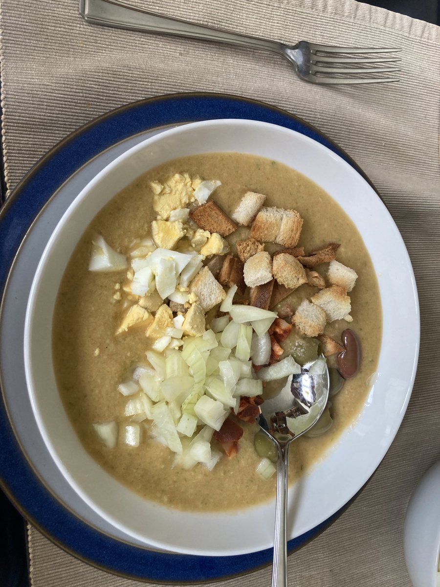 Homemade gazpacho last night. We are all rather improbably still alive!!