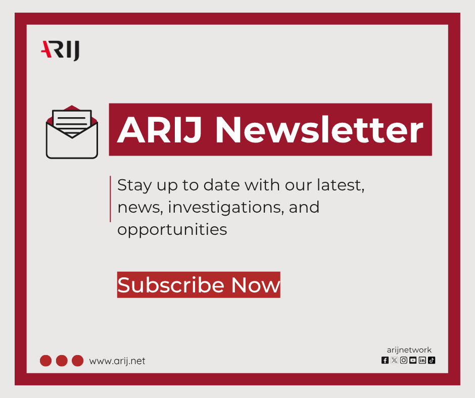 ARIJNetwork's tweet image. 📣We will be leaving X by the end of June, but you can still receive our updates by subscribing to our monthly newsletter 📩
arij.me/ARIJ-newsletter