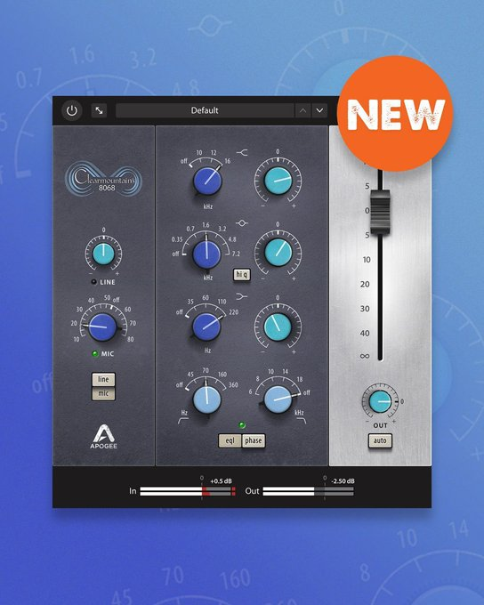plugindeals's tweet photo. NEW from Apogee - Clearmountain's 8068 🎛️ 
Bob Clearmountain's custom Neve console, now in your DAW!
Check it out here - https://t.co/FnQfFOvBs1 (affiliate link) https://t.co/LzSEsGoF9Q