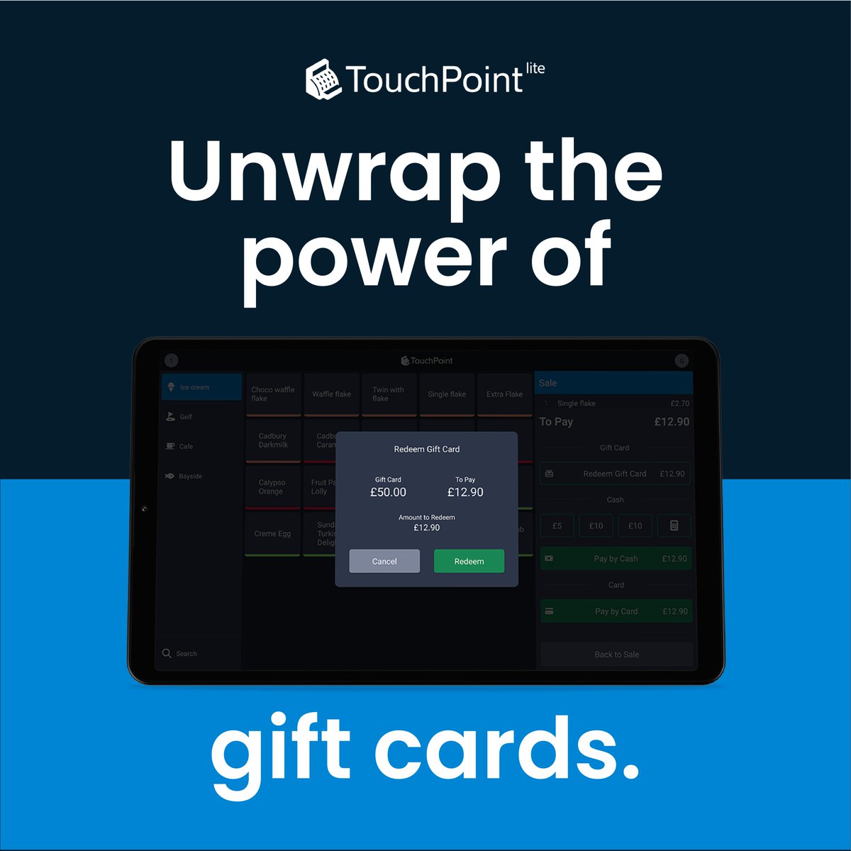 Feature Drop 3: Gift card redemption

TouchOffice Web+ gift cards just got more powerful, redeem them directly during payment for a smoother checkout experience with TouchPoint lite!

icrtouch.com/wheretobuy
