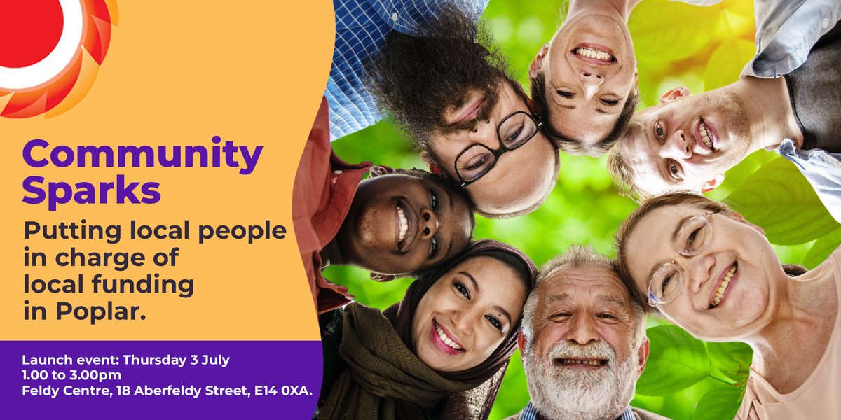 Community Sparks Grants Programme Launch! Come and find out how to apply for funding for your community project in Poplar. This session will explain the application process, deadlines and funding themes with space to connect with others.

Book here ➜ bit.ly/3TCS5Ke