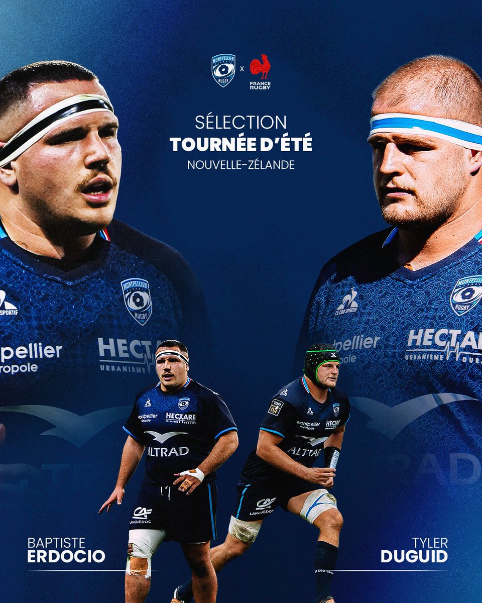Montpellier Rugby (@mhr_officiel) on Twitter photo ๐ป๐๐๐๐ ๐๐ ๐ฉ๐๐๐๐๐๐๐ ๐๐ ๐ต๐๐๐๐๐๐๐-๐๐๐๐๐๐
๐ ๐ฅ
Tyler Duguid et Baptiste Erdocio prendront la direction de l'Hรฉmisphรจre Sud et tenteront de dรฉcrocher leur toute premiรจre sรฉlection officielle avec les Bleus ! ๐ซ๐ท
#TEAMMHR ๐ป๐๐๐๐ ๐๐ ๐ฉ๐๐๐๐๐๐๐ ๐๐ ๐ต๐๐๐๐๐๐๐-๐๐๐๐๐๐
๐ ๐ฅ
Tyler Duguid et Baptiste Erdocio prendront la direction de l'Hรฉmisphรจre Sud et tenteront de dรฉcrocher leur toute premiรจre sรฉlection officielle avec les Bleus ! ๐ซ๐ท
#TEAMMHR
