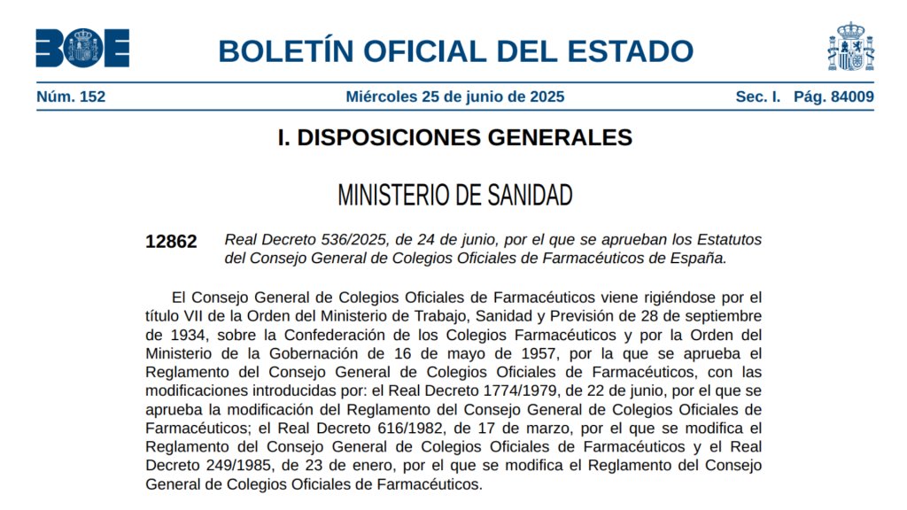 Consejo General Colegios Farmacéuticos (@farmaceuticos_) on Twitter photo 🏛 El Consejo de Ministros da luz verde a la histórica aprobación de los Estatutos de <a href="/Farmaceuticos_/">Consejo General Colegios Farmacéuticos</a> que fortalecerán su gobernanza y transparencia.
📌 Entre los cambios introducidos, se limitan los mandatos del comité directivo y se facilita la Administración digital.
+info: 🏛 El Consejo de Ministros da luz verde a la histórica aprobación de los Estatutos de <a href="/Farmaceuticos_/">Consejo General Colegios Farmacéuticos</a> que fortalecerán su gobernanza y transparencia.
📌 Entre los cambios introducidos, se limitan los mandatos del comité directivo y se facilita la Administración digital.
+info: