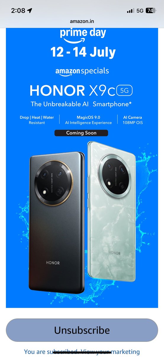SunilKu5574423's tweet image. Done TEAM 
#HONORX9c5G #UnbreakableAISmartphone #PrimeDayLaunch #AmazonSpecials