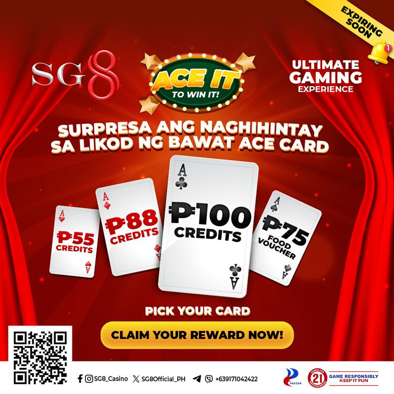 SG8Official_PH's tweet photo. 🃏 𝟱 𝗗𝗔𝗬𝗦 𝗟𝗘𝗙𝗧! 𝗟𝗔𝗦𝗧 𝗖𝗔𝗟𝗟!
We’ve upgraded the prize. You can now score up to ₱𝟭𝟬𝟬 𝗙𝗥𝗘𝗘 𝗖𝗥𝗘𝗗𝗜𝗧𝗦  before the promo ends! 💥
Ace your card, grab your reward habang may oras pa! ♠️ click here now! >>> https://t.co/uM3v5BwzoM

#sg8casino #kaotcho #ACE #win #surprise