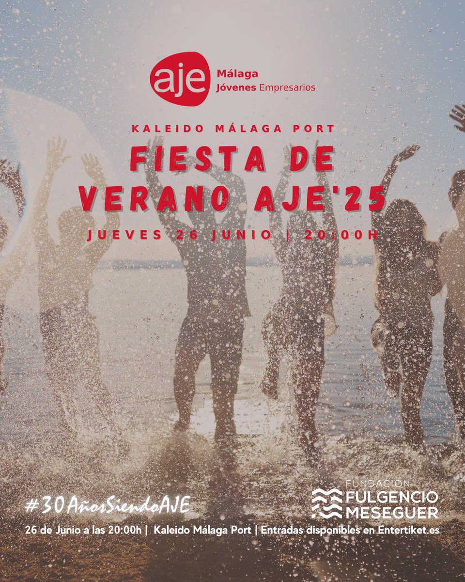 ✨¡Es mañana!✨

📅 Jueves 26 de junio
🕗 20:00
📍 Kaleido Málaga Port

Venid a disfrutar de una noche enfrente del mar, con copas frías y mucho networking 🌊 🥂

🎙️ Podcast en directo ‼️

🔗 ¡Últimas plazas aquí! enterticket.es/eventos/fiesta…