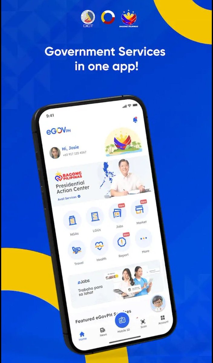 bonvivantph's tweet image. Credit to #DICT, great job.
It&apos;s a convenient option for Overseas Filipino Workers (OFWs) and returning Filipinos (Balikbayans). ❤️

What&apos;s in the #eGovPH app?

The eGovPH App serve as the single operating system unifying all government services in a single application. This…