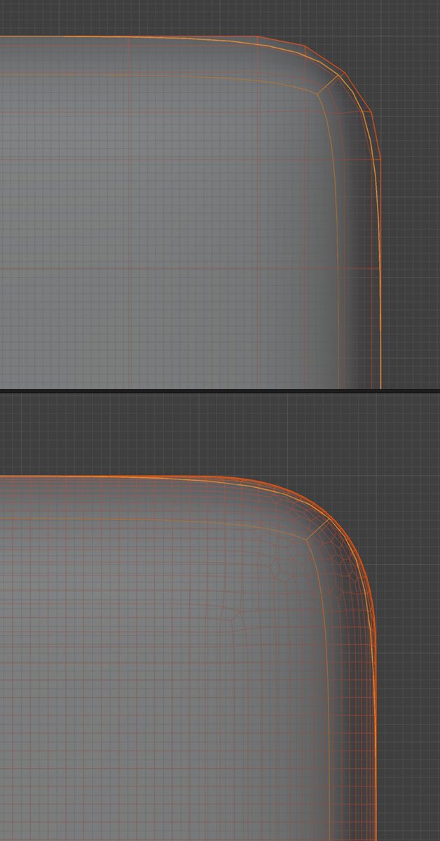 _Kit_Art_'s tweet photo. @ohle_mathiebe @oniram177 Theres another benefit which is the silhouette of a machined edge should be closer to circular than you normally get with standard Sub-D

While Sub-D looks smoother, normally in the bake that tiny normal variance between the curve and the flat disapears https://t.co/p6zLUgEW6b