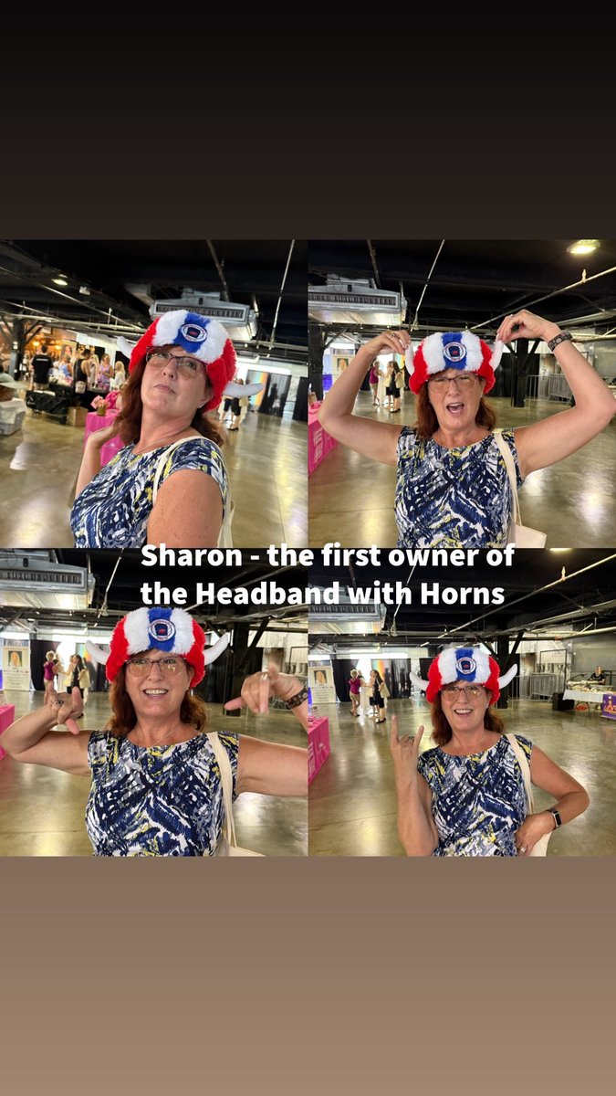 The very first owner of the headband with horns!!!! Horns up Sharon! 🤘🤘🤘 A collaboration with BuffHead #BillsMafia  #buffaloove
