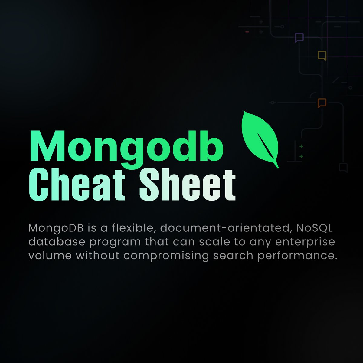 logicbaselabs's tweet image. MongoDB is one of the most important components of popular MERN Stack. Find this exclusive MongoDB Chet Sheet in our Official Facebook page here - facebook.com/share/p/1AhMfF…  

👉 Please follow the page, subscribe to our YouTube channel for more amazing regular contents.

#mongodb