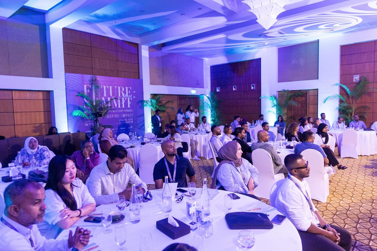 MoTmv's tweet photo. Minister @thoriqIbrahim, was the Chief Guest at the successful second Future Summit. 

In his opening remarks, Minister called for greater dialogue and closer industry collaboration for sustainable growth. Key takeaways included empowering Maldivian hospitality professionals, expanding our cultural experiences, and embracing data-driven strategies across the sector.