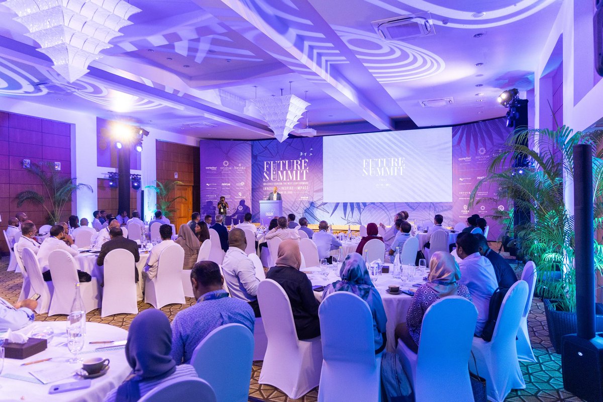 MoTmv's tweet photo. Minister @thoriqIbrahim, was the Chief Guest at the successful second Future Summit. 

In his opening remarks, Minister called for greater dialogue and closer industry collaboration for sustainable growth. Key takeaways included empowering Maldivian hospitality professionals, expanding our cultural experiences, and embracing data-driven strategies across the sector.