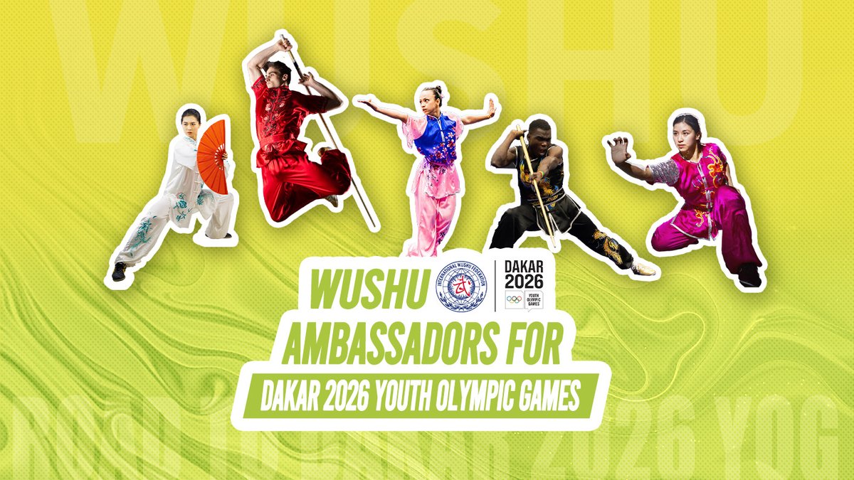 #Wushu #WushuDakar2026YOG The IWUF has selected five Wushu Ambassadors for the Dakar 2026 Youth Olympic Games to inspire and engage young athletes worldwide: Elizabeth Lim (Australia), Loan Drouard (France), Michele Santos (Brazil), Ousmane Gueye (Senegal), and Tong Xin (China)