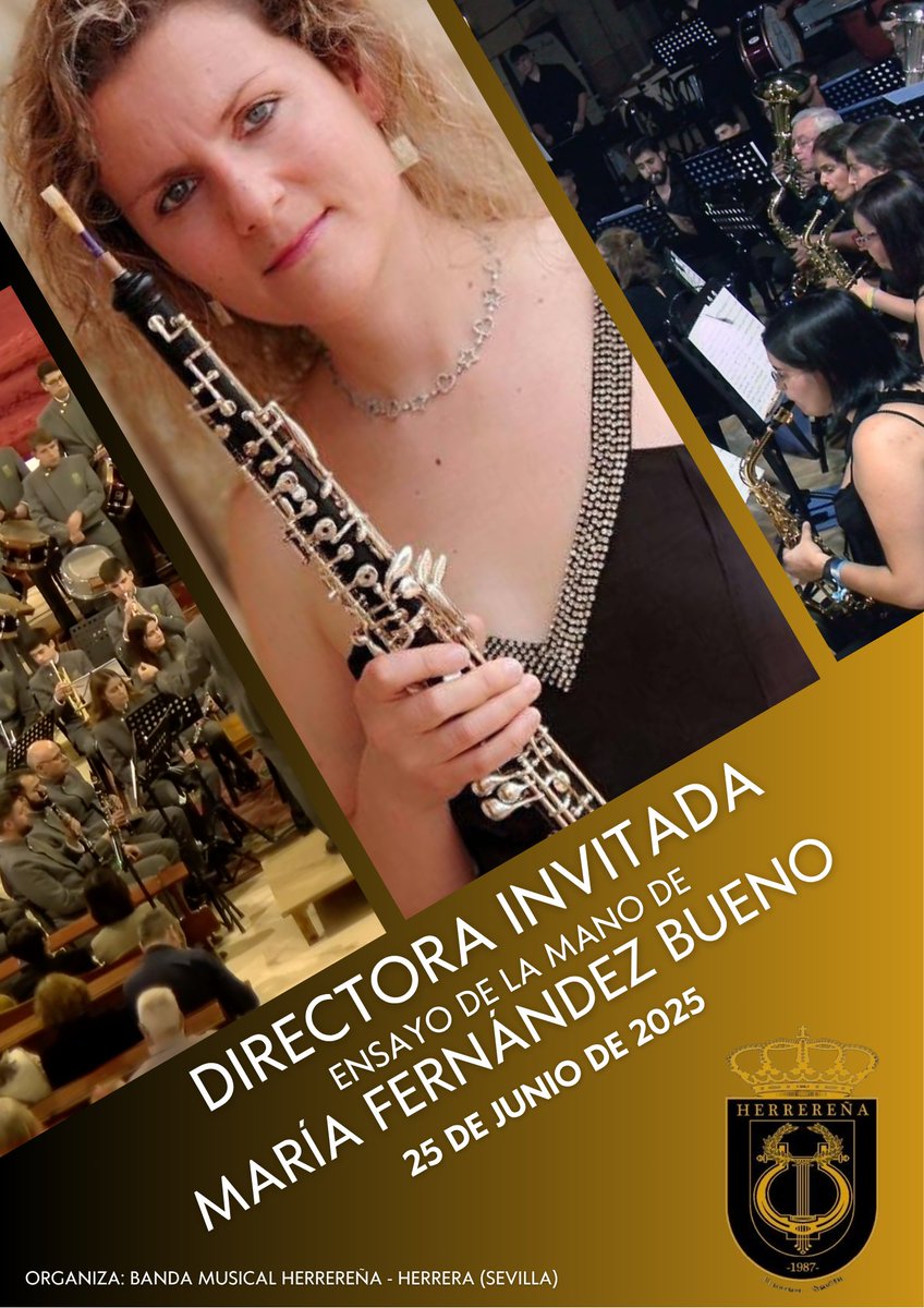 🟨⬛ VUELTA A LOS ENSAYOS 

Para comenzar este último tramo de la temporada esta tarde nos acompañará la profesora de Oboe, María Fernández Bueno. 

Nos ofrecerá una Máster class sobre afinación e interpretación en la Banda.

📌 Palacio de la Música 
🕗 20 30h

#HerreraSuena