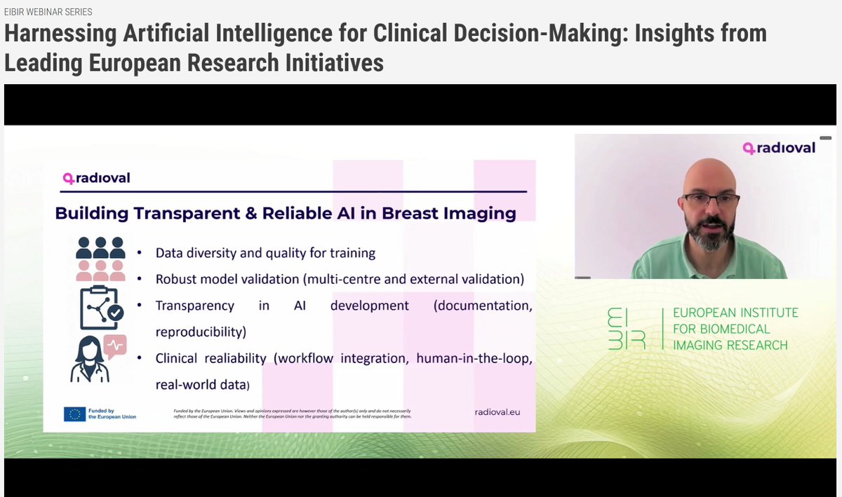 Radio Val (@radioval_ai) on Twitter photo 🎙️ LIVE now! 👀
Prof. <a href="/ooliverdiaz/">Oliver Diaz</a> is presenting on the FUTURE-AI guidelines 🩺
With a spotlight on breast cancer imaging, diving deep into explainability, traceability, and the future of ethical AI in clinical practice 🧬
#HorizonEU #EUfunded #Webinar 🎙️ LIVE now! 👀
Prof. <a href="/ooliverdiaz/">Oliver Diaz</a> is presenting on the FUTURE-AI guidelines 🩺
With a spotlight on breast cancer imaging, diving deep into explainability, traceability, and the future of ethical AI in clinical practice 🧬
#HorizonEU #EUfunded #Webinar